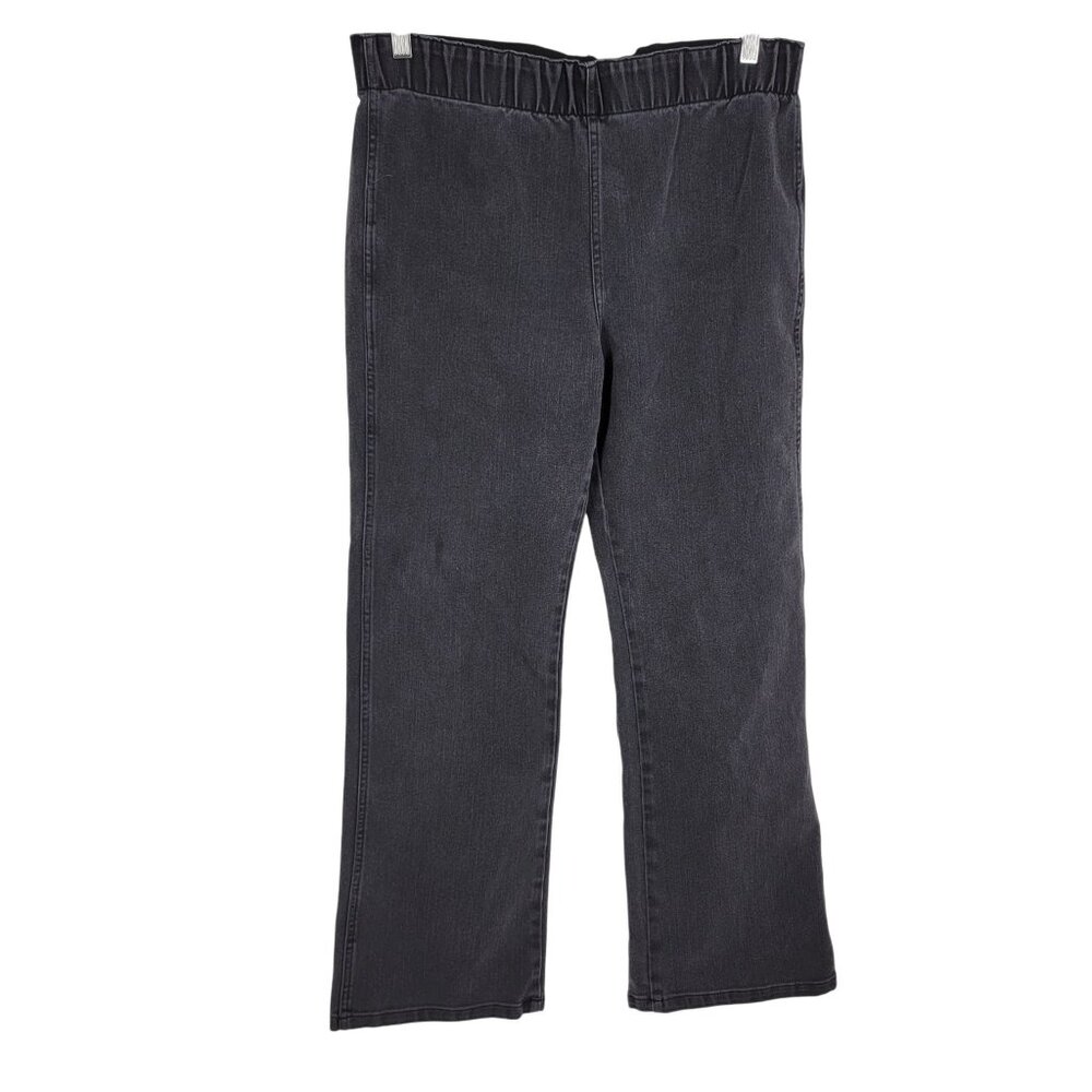 Minimalist Pull On Jeans Elastic Waist Straight Leg Casual Comfort Denim Large
